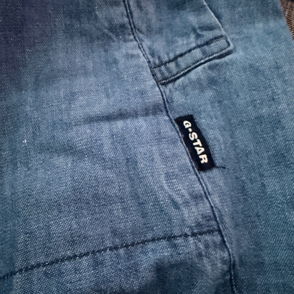 G-Star RAW Millery Denim Shirt Dress L NWT V-Neck Long Sleeve - Picture 8 of 13